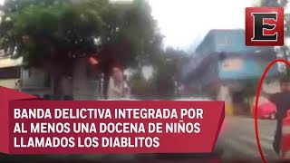 Banda de niños de 12 a 16 años asaltan a vehículos en Av. Constituyentes