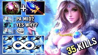 EPIC FROZEN THRONE BUILD Octarine Core Maiden Mid vs PA Crazy Fun Game by Mski.nb WTF Dota 2