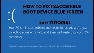 INACCESSIBLE BOOT DEVICE Error Windows 10 FIX [Tutorial]