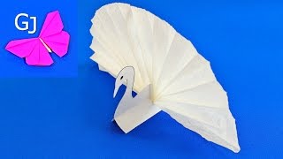 Оригами из бумаги Подставка под салфетки ЛЕБЕДЬ