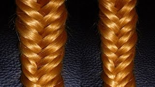 Коса Рыбий хвост.Плетение для НАЧИНАЮЩИХ.Причёска самой себе для средних, длинных волос в школу