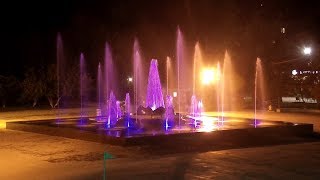 Первый запуск фонтана с подсветкой