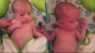 BABIES FIRST BATH!