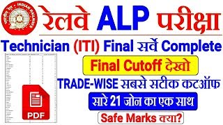 RRB TECHNICIAN (ITI) FINAL CUTOFF//Railway Tech(iti) Zonewise & TRADE-WISE Cutoff