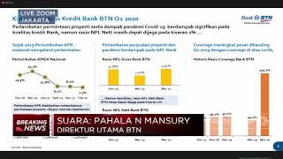 Q1-2020, Laba Bersih BTN Turun 36,79% Jadi Rp 457 Miliar