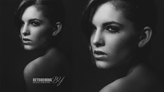 Retouching black and white beauty in photoshop