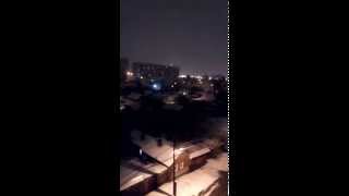 Челябинск. Салют на 9 мая 2015 года. Снегопад...
