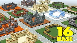 16 wall type (type of base) in Minecraft