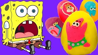 ГУБКА БОБ: Игрушки Киндер сюрприз Плей До яйца Распаковка Видео для детей