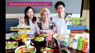AhiPoki ENTIRE MENU | Raina tries Raw Fish for the first time in 6 years?! | RainaisCrazy |