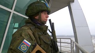 Охрана аэропорта Алматы российским миротворческим контингентом КМС ОДКБ