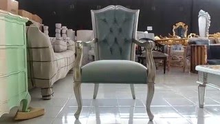 luxurious silver armchair for dining room interior