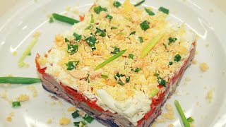 Новогодний Салат Мимоза с горбушей
