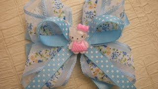 Заколка- Бантик из Лент Своими руками. Канзаши./Tutorial/ /DIY /Kanzashi / Make Hair Bow