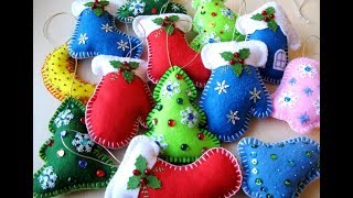 Новогодние игрушки из фетра МК. Новогодние украшения своими руками.  Christmas toys..