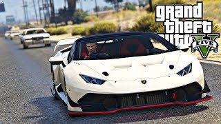 GTA V : FUGA ÉPICA DA POLICIA DE LAMBORGHINI HURACAN : GTA 5 MODS