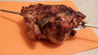 Курица гриль на вертеле в духовке  легко и вкусно Grilled chicken in the oven