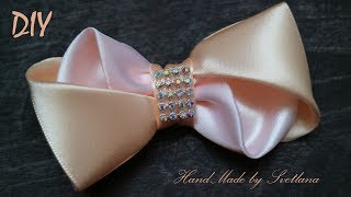 Бантик из ленты Канзаши DIY Bow of ribbon Kanzashi  Laço de Cetim Curva da fita Baugen av bånd