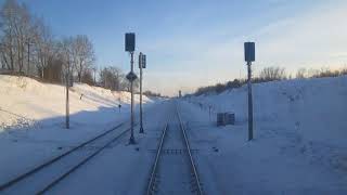 Маршрут Исакогорка-Архангельск из тамбура последнего вагона