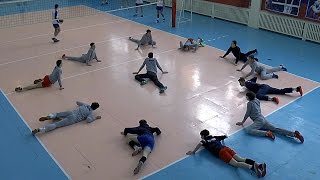 Волейбол обучение. Разминка без мячей