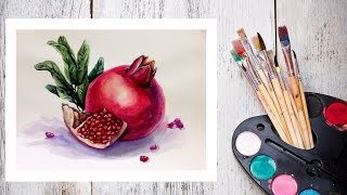 Видео урок Рисуем Гранат Акварелью #Dari Art
