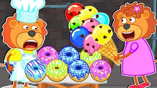 Lion Family Official Channel ? I Can Make Donuts vs Rainbow Ice Cream | Cartoon for Kids