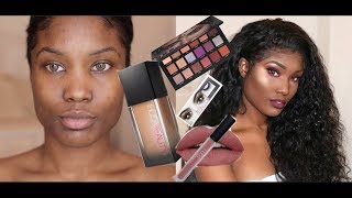 Full face using Huda beauty #FauxFilter Foundation ft VIPbeauty hair (Dark skin/woc friendly)