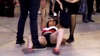 Drunk Girl At Fremont Street Experience Downtown Las Vegas