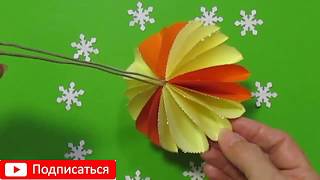 НОВОГОДНИЕ ПОДЕЛКИ СВОИМИ РУКАМИ ПРОСТОЙ ШАРИК НА ЁЛКУ ИЗ БУМАГИ ИГРУШКИ УКРАШЕНИЯ ДЕКОР
