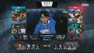 SKT (Faker Syndra) VS MVP (ADD Fizz) Game 2 Highlights - 2017 LCK Spring W10D4
