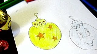 Как быстро нарисовать новогодние игрушки How fast to draw Christmas toys for children