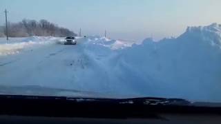 Дорога Змиев-Харьков 02.03.2018 после снегопада
