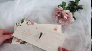 Hochzeitseinladung im aktuellen Blumen-Design