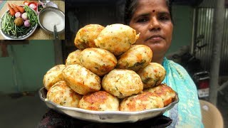 Cooking Vegetable Rice Flour Recipe | Vegetable Paniyaram | VILLAGE FOOD
