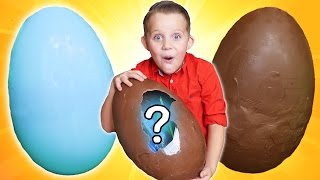 Giant Chocolate Surprise Egg + Gummi Candy Surprise! Kids Candy Fun!