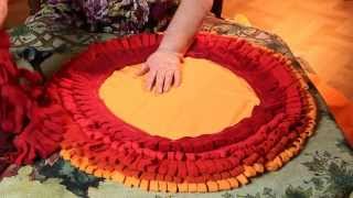 Пушистый коврик своими руками из старых шарфов (флис )- 1 часть