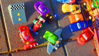 Cars 2 Stunt Ramp Action Agents McQueen Francesco Bernoulli Mattel Toys Disney Pixar Toy Review