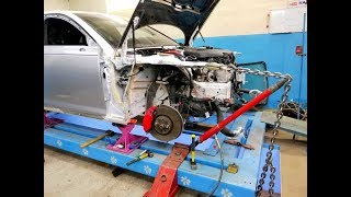 AUDI A4. .Выставление подрамника.  Вытяжка кузова.