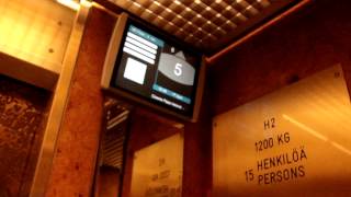 Nice Old modernized fast KONE Traction Elevators/Lifts at Crowne Plaza Hotel Helsinki, Finland