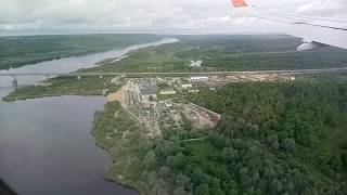 Посадка в Стригино. Москва-Нижний Новгород. Airbus A320. 2 ‎июня ‎2017 ‎г., ‏‎7:14