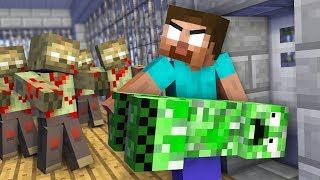 Monster School : JAILBREAK ZOMBIE APOCALYPSE Challenge - Minecraft Animation