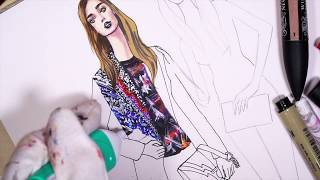 GLAM ROCK. BALMAIN PRE-FALL 2018 | Fashion Drawing