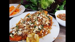 CÁ NƯỚNG - Cách làm món Cá Hồi nướng Mỡ Hành - cá Hồi nướng giòn cuốn Bánh tráng by Vanh Khuyen