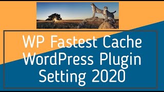 WP Fastest Cache WordPress Plugin Setting 2019