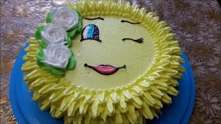 Торт рецепт Тортик СОЛНЫШКО Украшаем торт белково заварным кремом Cake decoration Рецепт крема