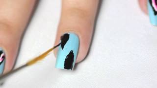 Easy Nail Art / رسم بسيط بفرشة رفيعة