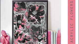 Цветы в технике Акриловая заливка/жидкий акрил/Pouring Acrylics