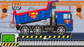 Superman Truck Toy Factory | Superhero vehicles - Video for kids | Ciężarówka Superman
