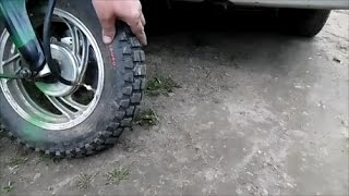 Установка камеры на литой обод скутера