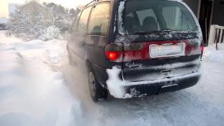 Форд Галакси 1.9TDI холодный старт зима минус 20 Швеция Ford Galaxy 1.9 tdi cold start -20 Sweden